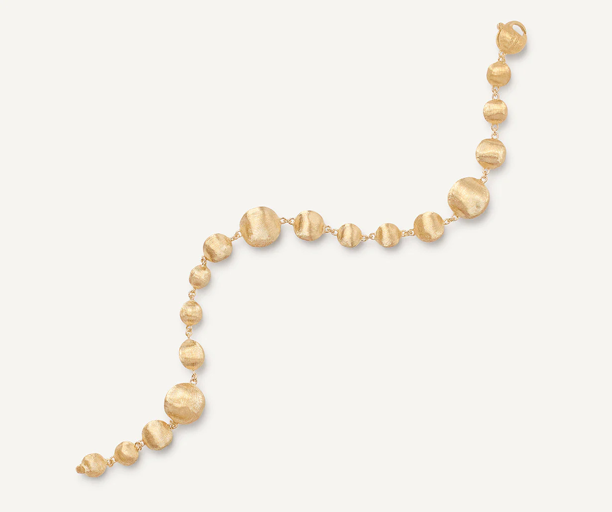 18K Yellow Gold Bead Bracelet, 7.5" - Image 3