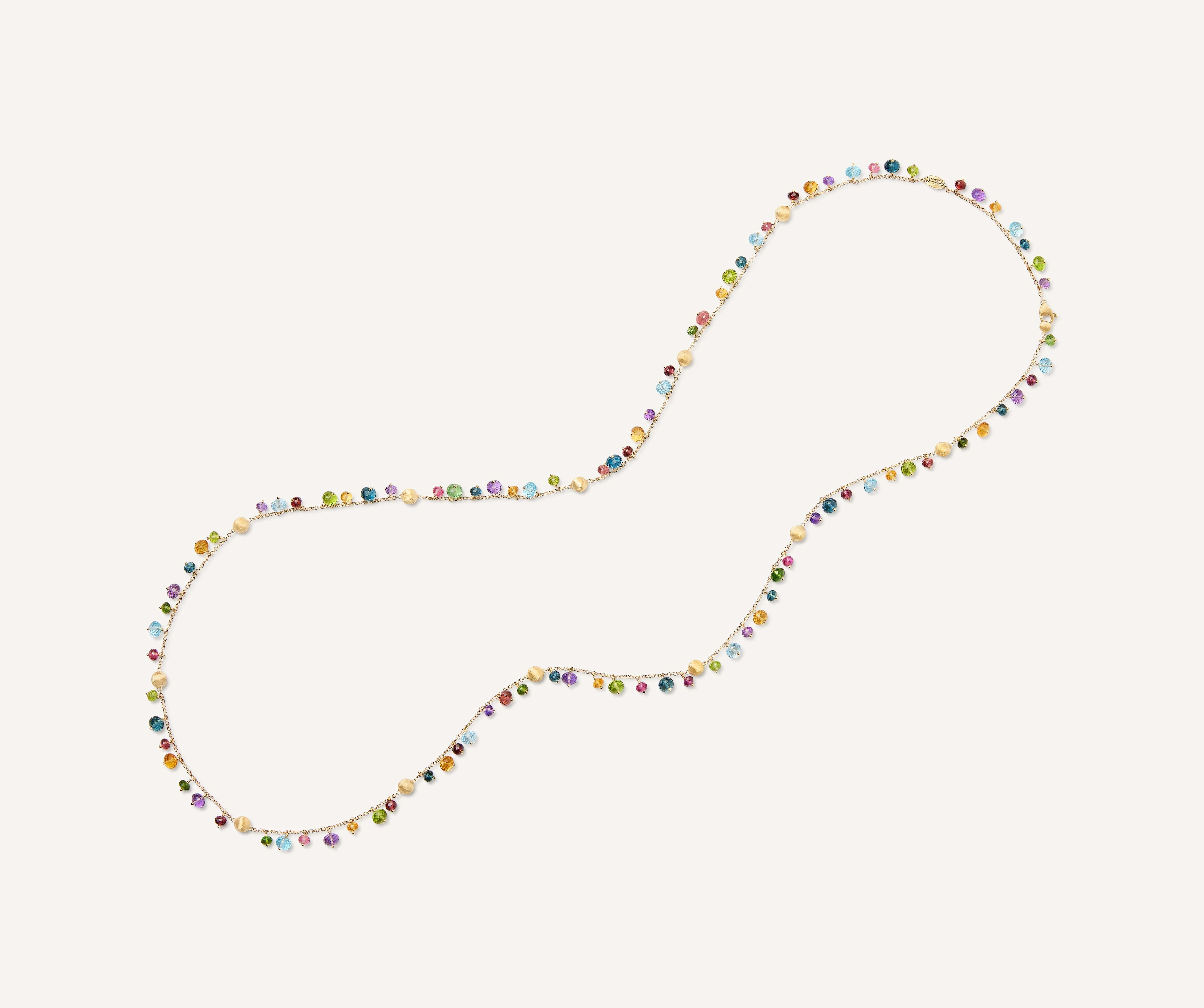 18K Yellow Gold Gemstone Necklace, 36" - Image 4