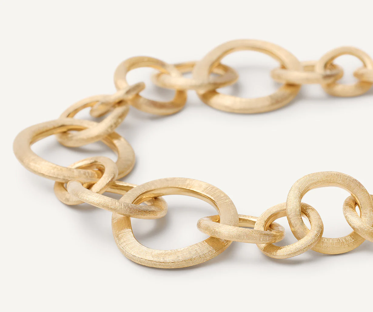 18K Yellow Gold Mixed Link Bracelet, 8.5" - Image 3