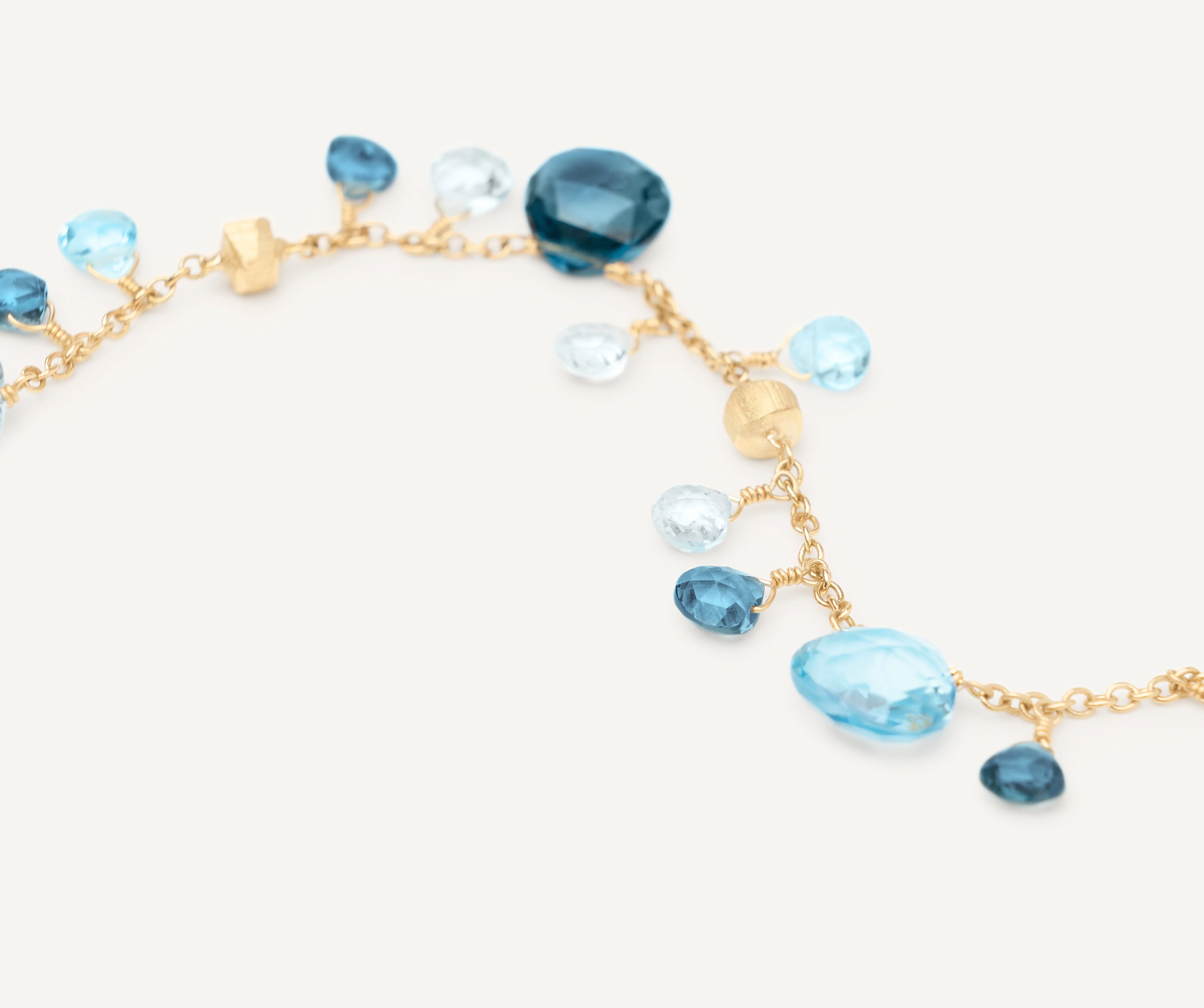 18K Yellow Gold Blue Topaz Bracelet, 7.25" - Image 3