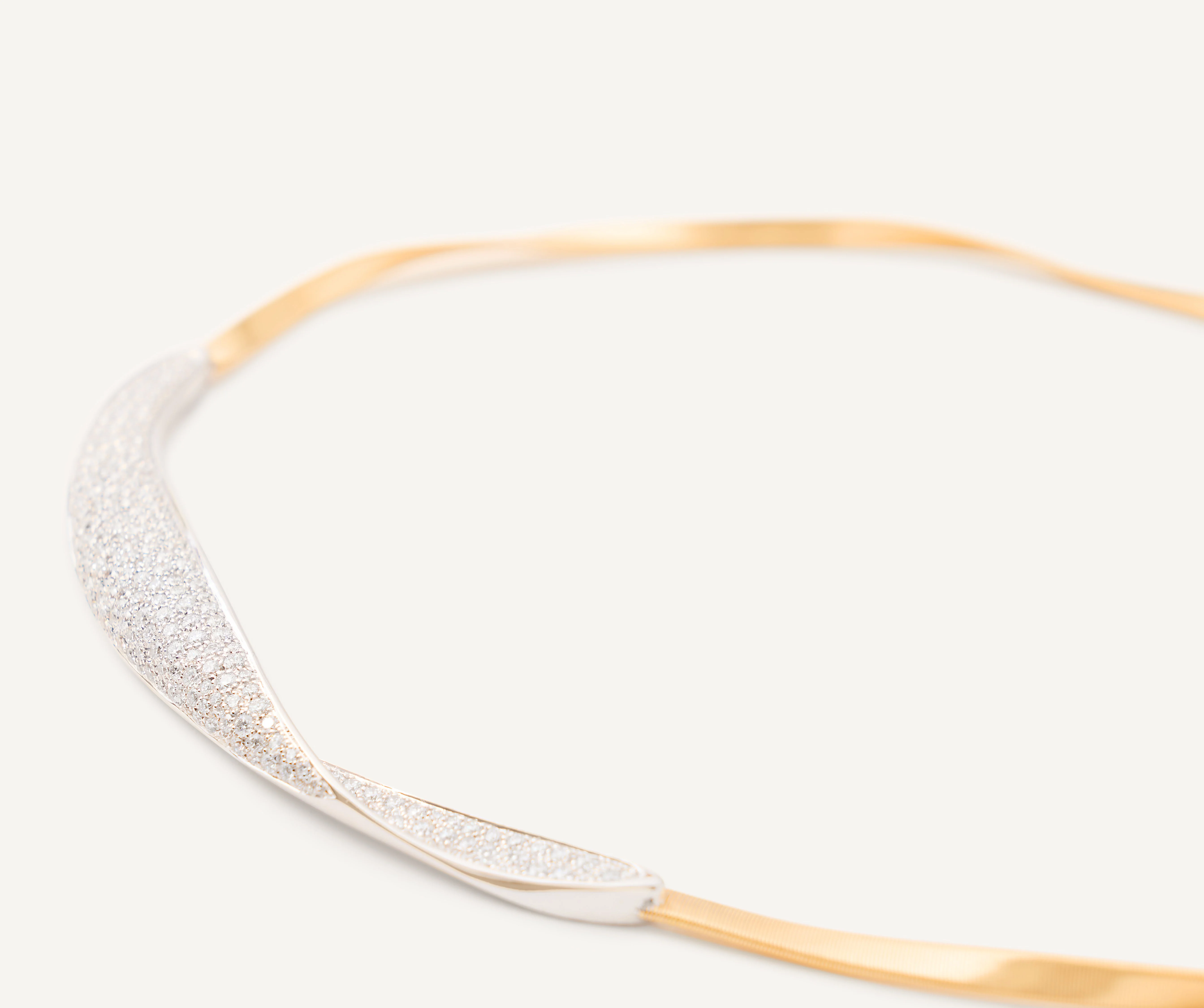 18K Yellow Gold Necklace with Diamond Pavé Crossover, 16.75" - Image 3