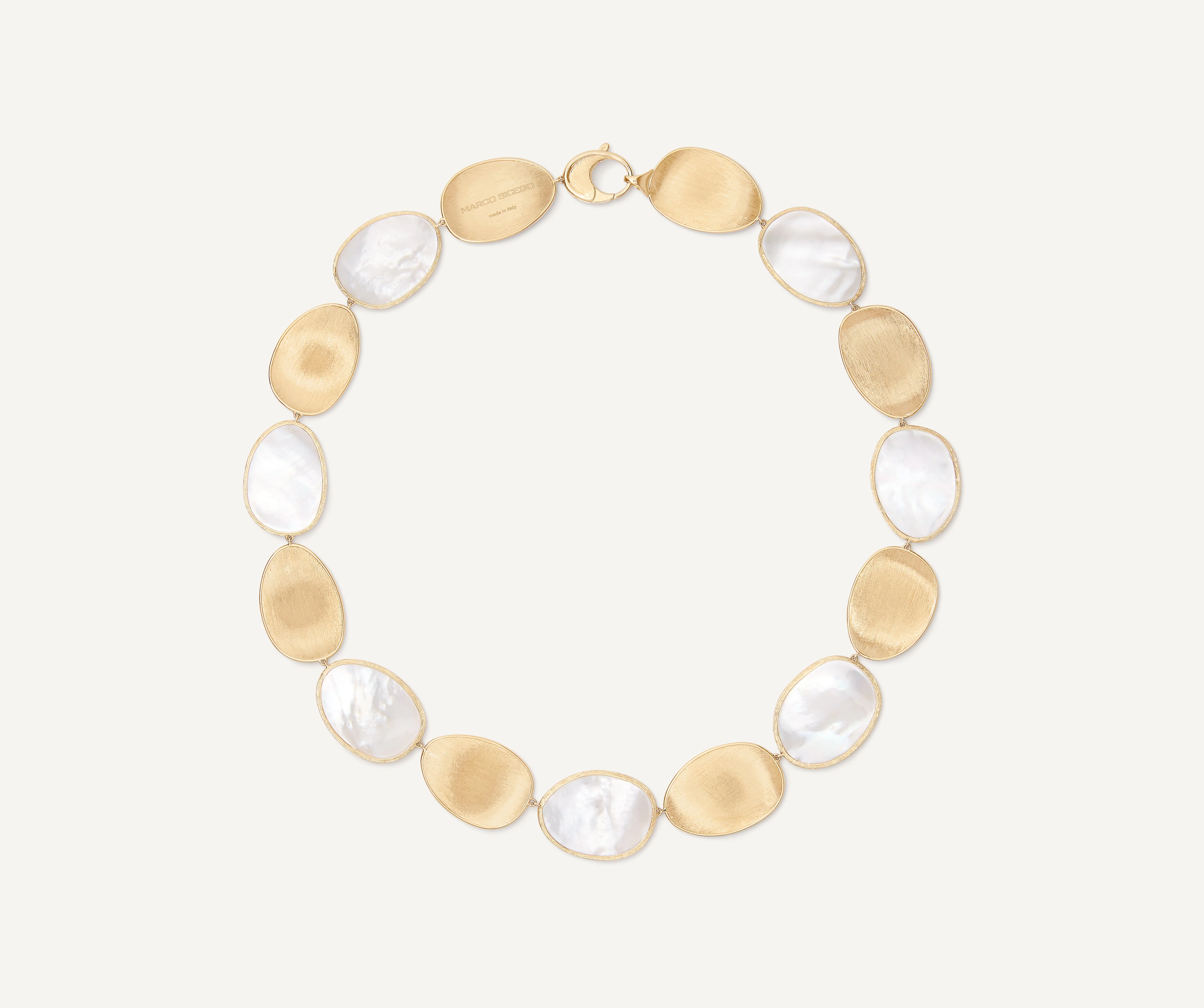 18K Yellow Gold Mother of Pearl Necklace, 17.75"