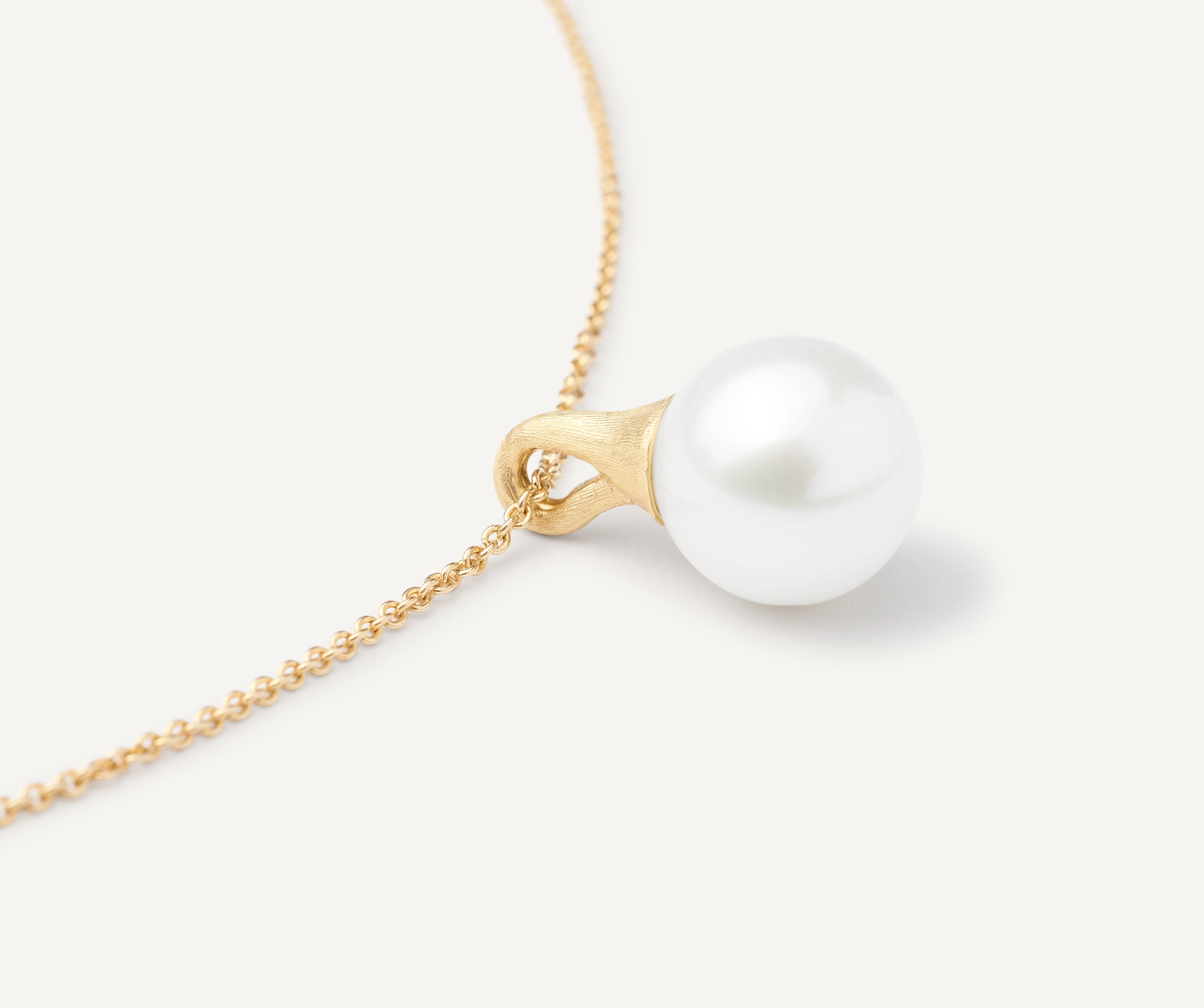 18K Yellow Gold Pearl Pendant Necklace, 15.25"-16.75" - Image 3
