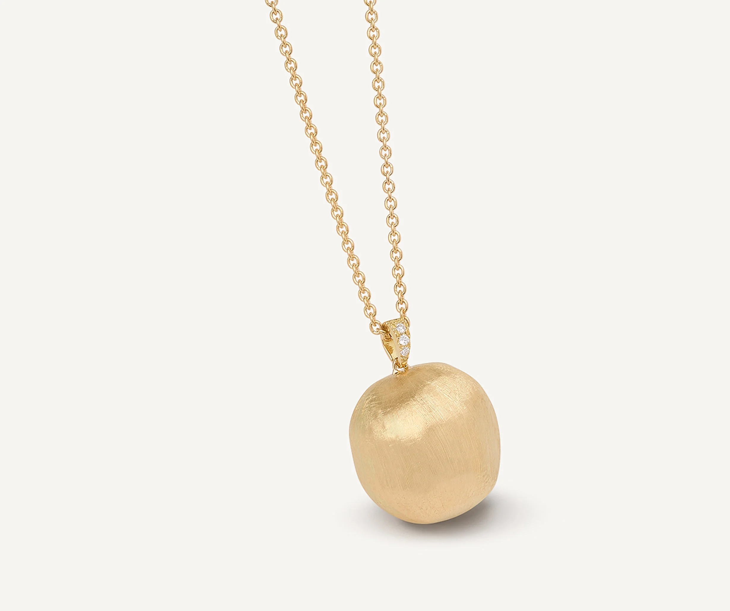 18K Yellow Gold Pendant Necklace with Diamonds, 31.5" - Image 4