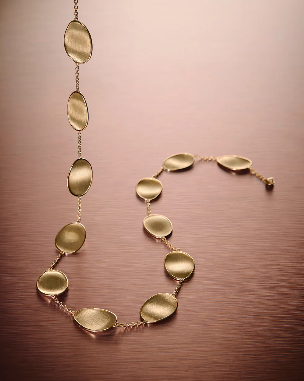 18K Yellow Gold Petal Necklace, 17" - Image 5