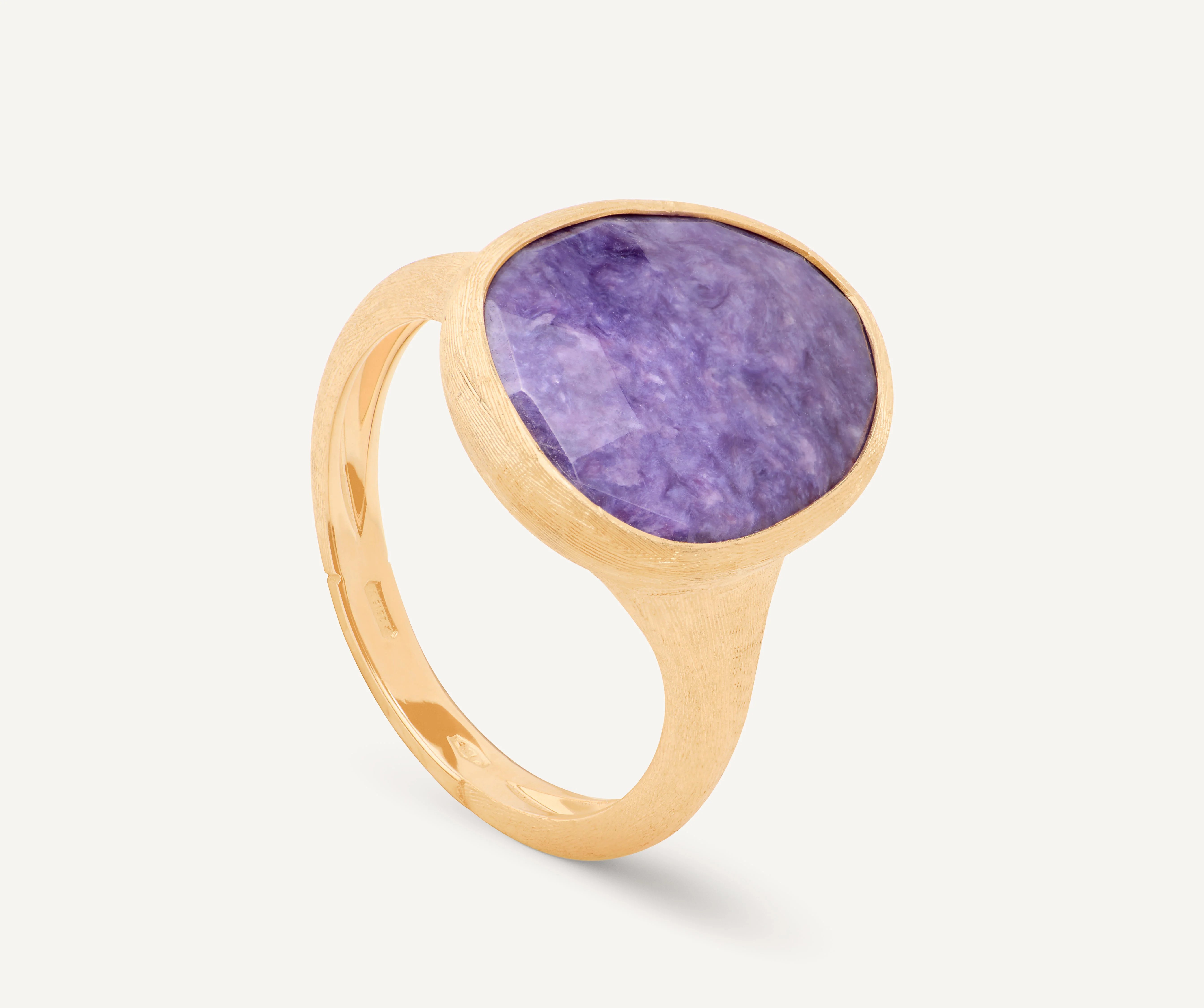 18K Yellow Gold Charoite Ring