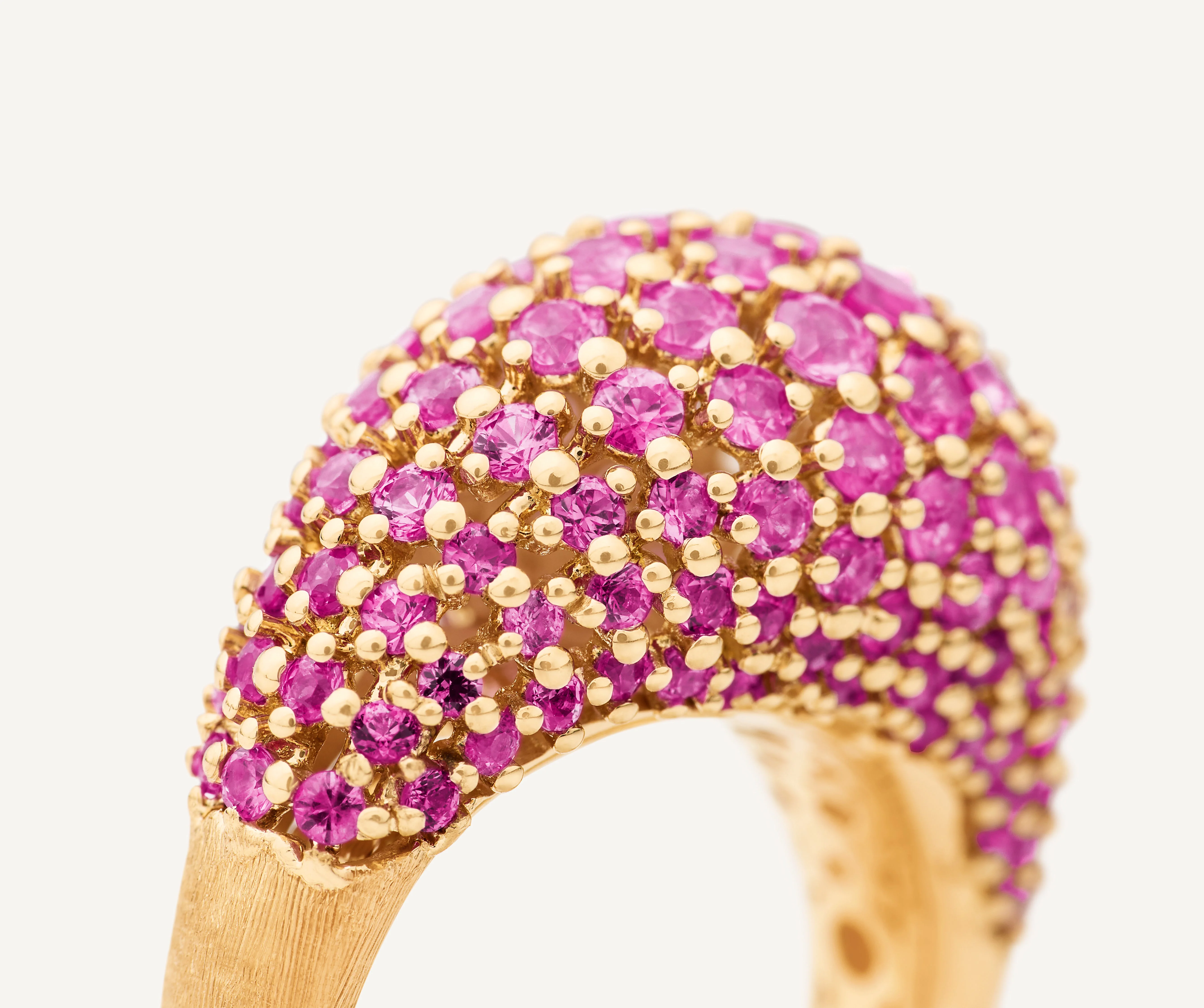 18K Yellow Gold Pink Sapphire Cocktail Ring - Image 3