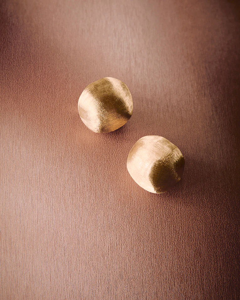 18K Yellow Gold Round Stud Earrings, 0.7" - Image 4