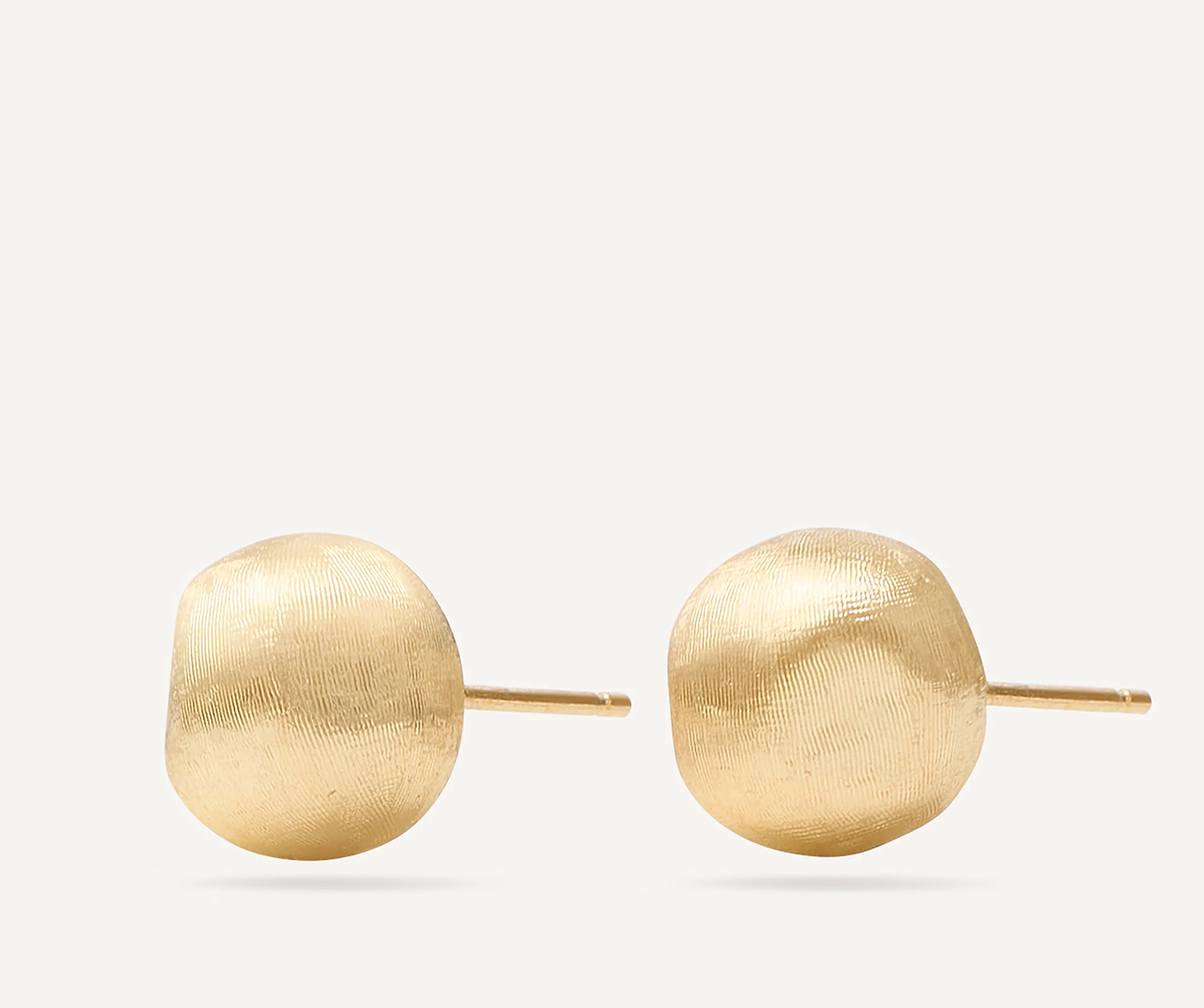18K Yellow Gold Round Stud Earrings, 0.4" - Image 3
