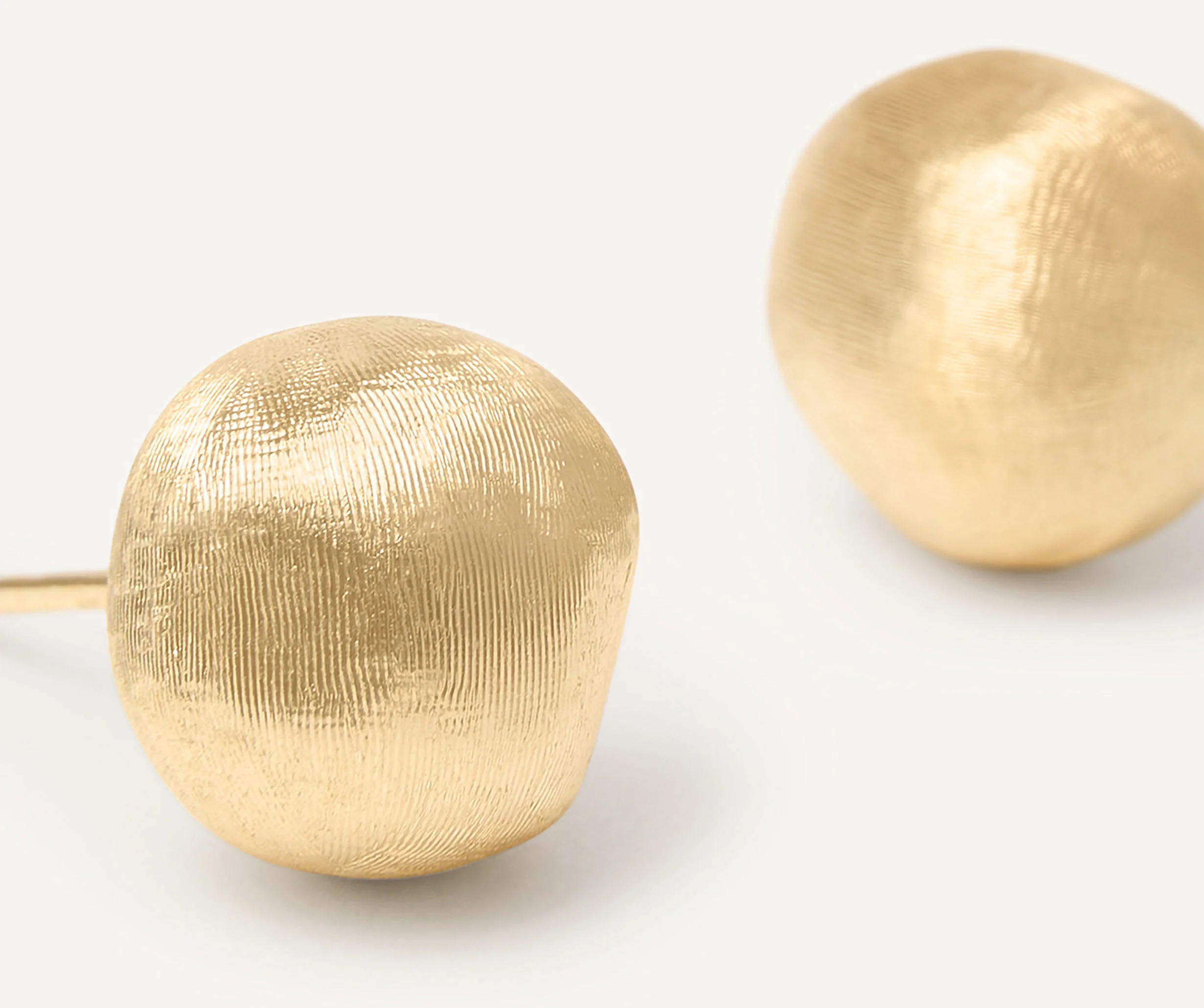 18K Yellow Gold Round Stud Earrings, 0.4" - Image 4