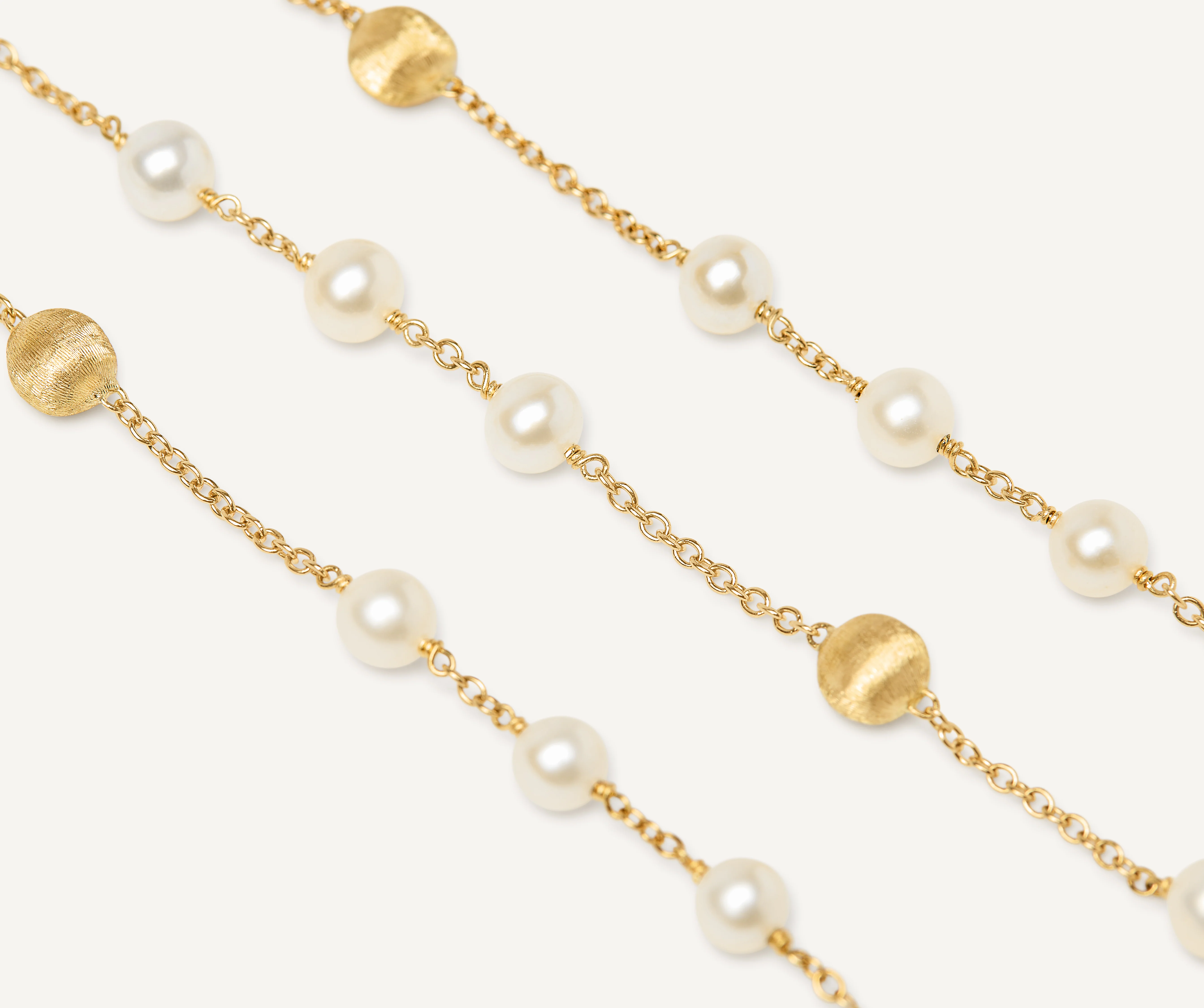 18K Yellow Gold Short Necklace with Pearls, 18" - Image 3