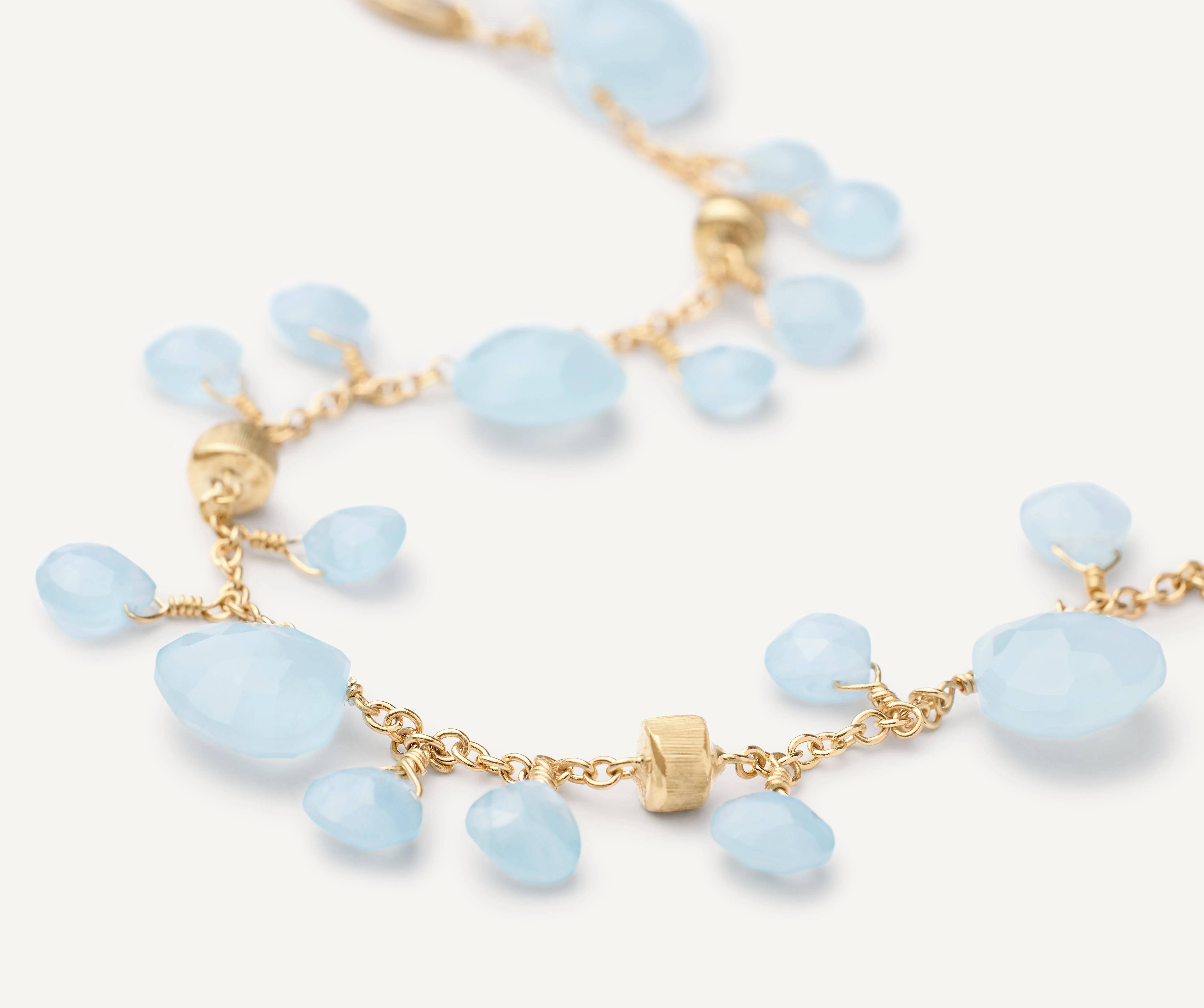 18K Yellow Gold Aquamarine Bracelet, 7.25" - Image 3