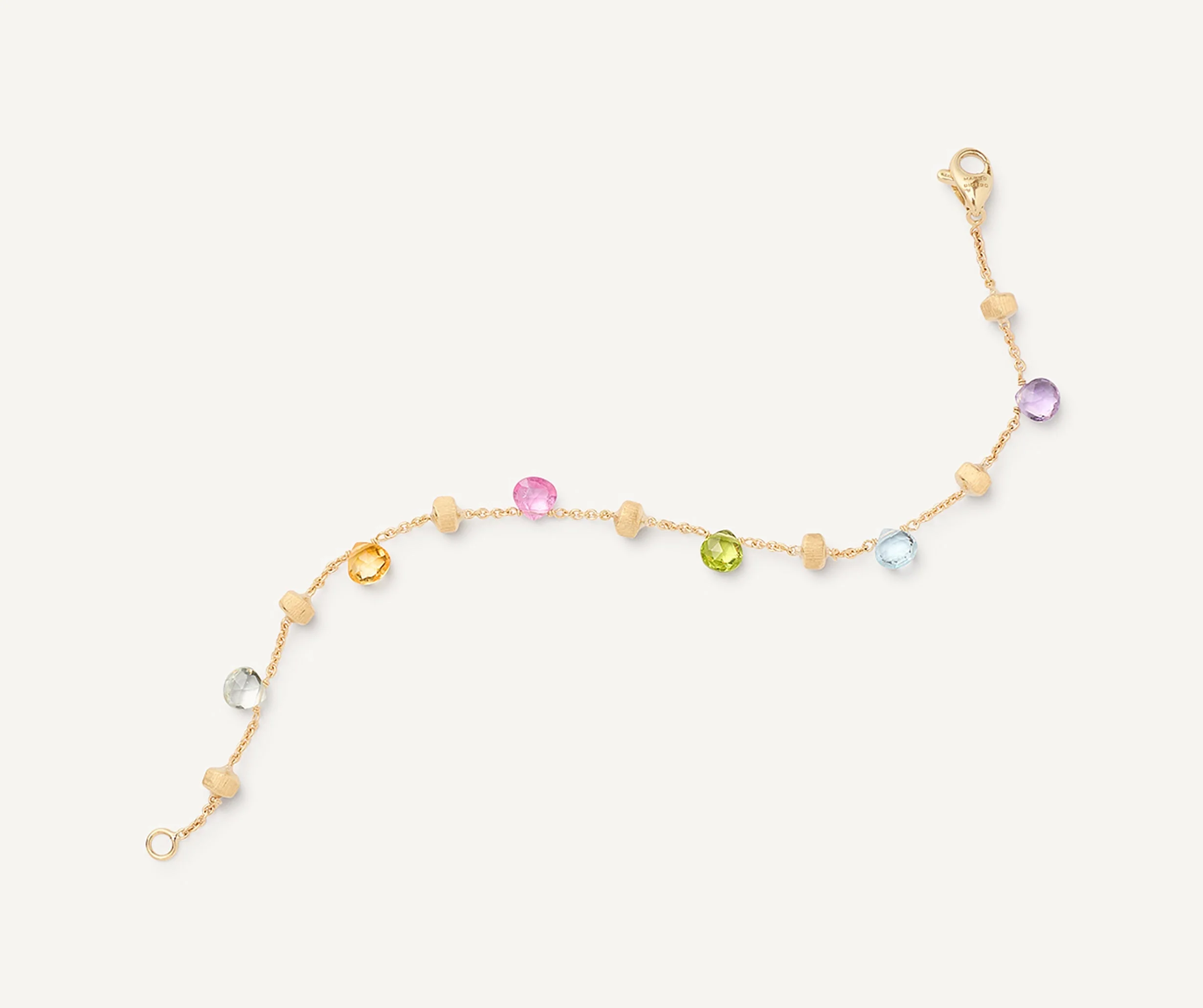 18K Yellow Gold Gemstone Bracelet, 7" - Image 3