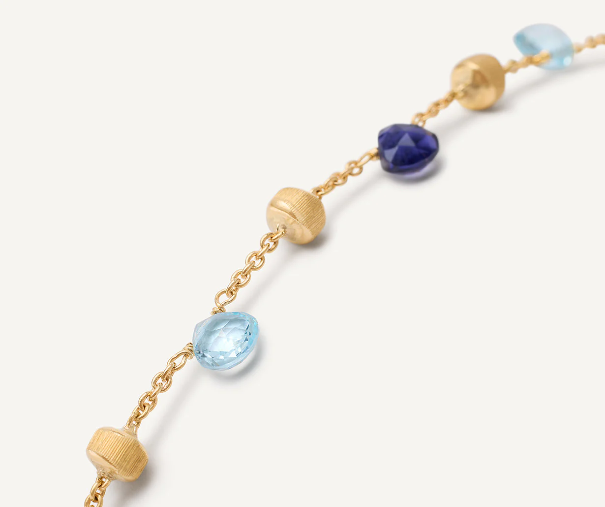 18K Yellow Gold Topaz and Iolite Bracelet, 7" - Image 3