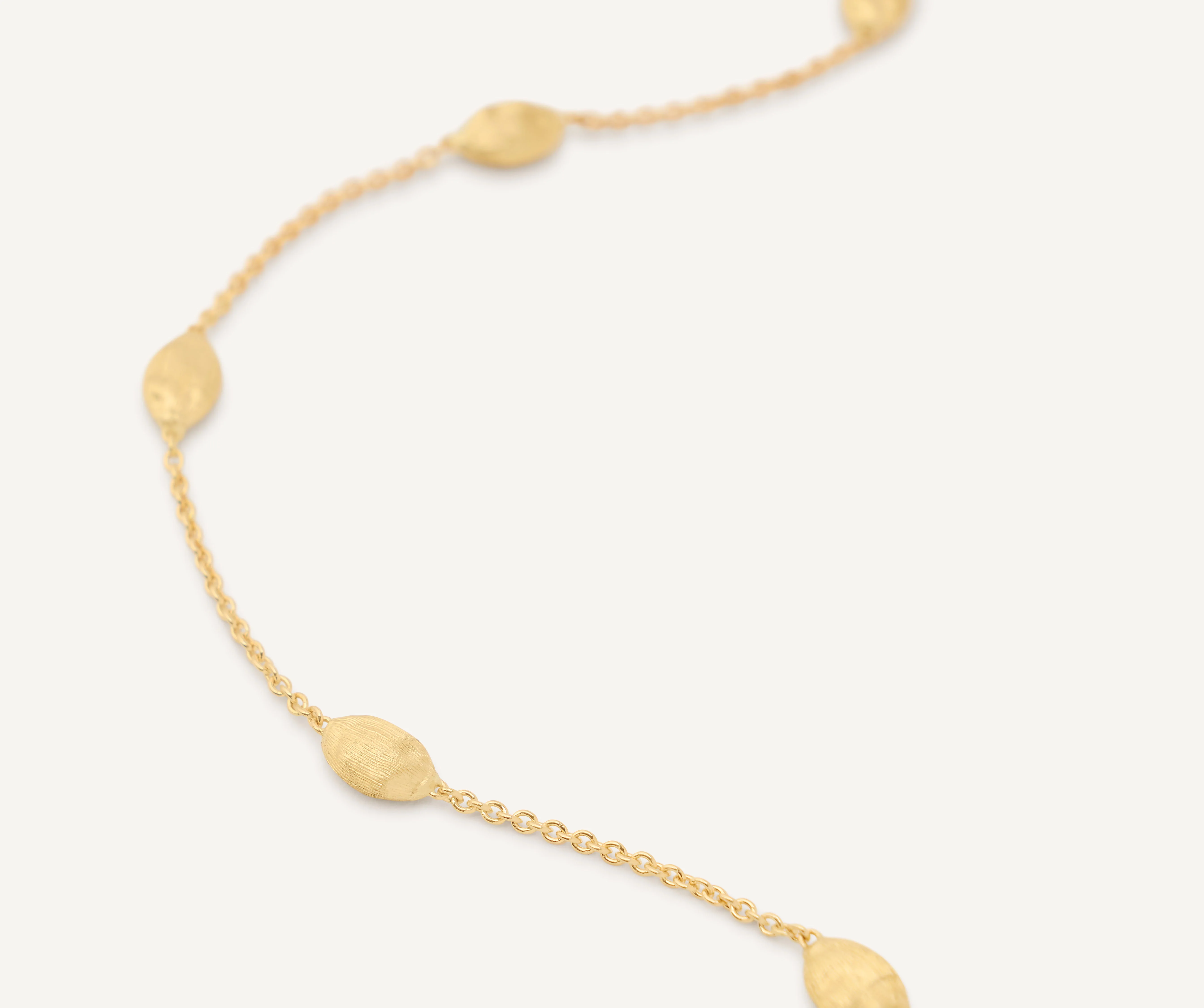 18K Yellow Gold Small Bean Bracelet, 6.5"-8' - Image 3