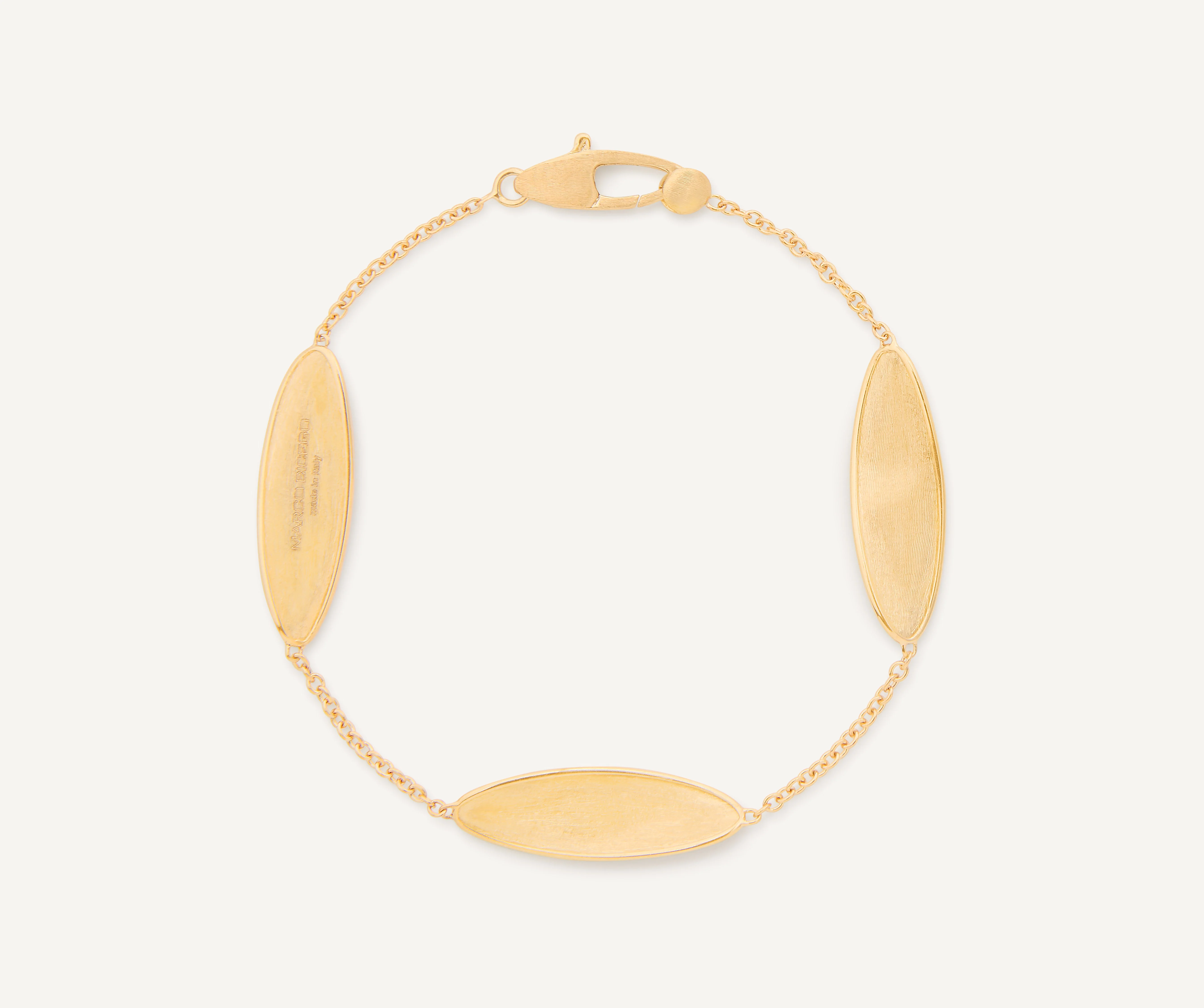 18K Yellow Gold Twisted Petal Bracelet, 7"