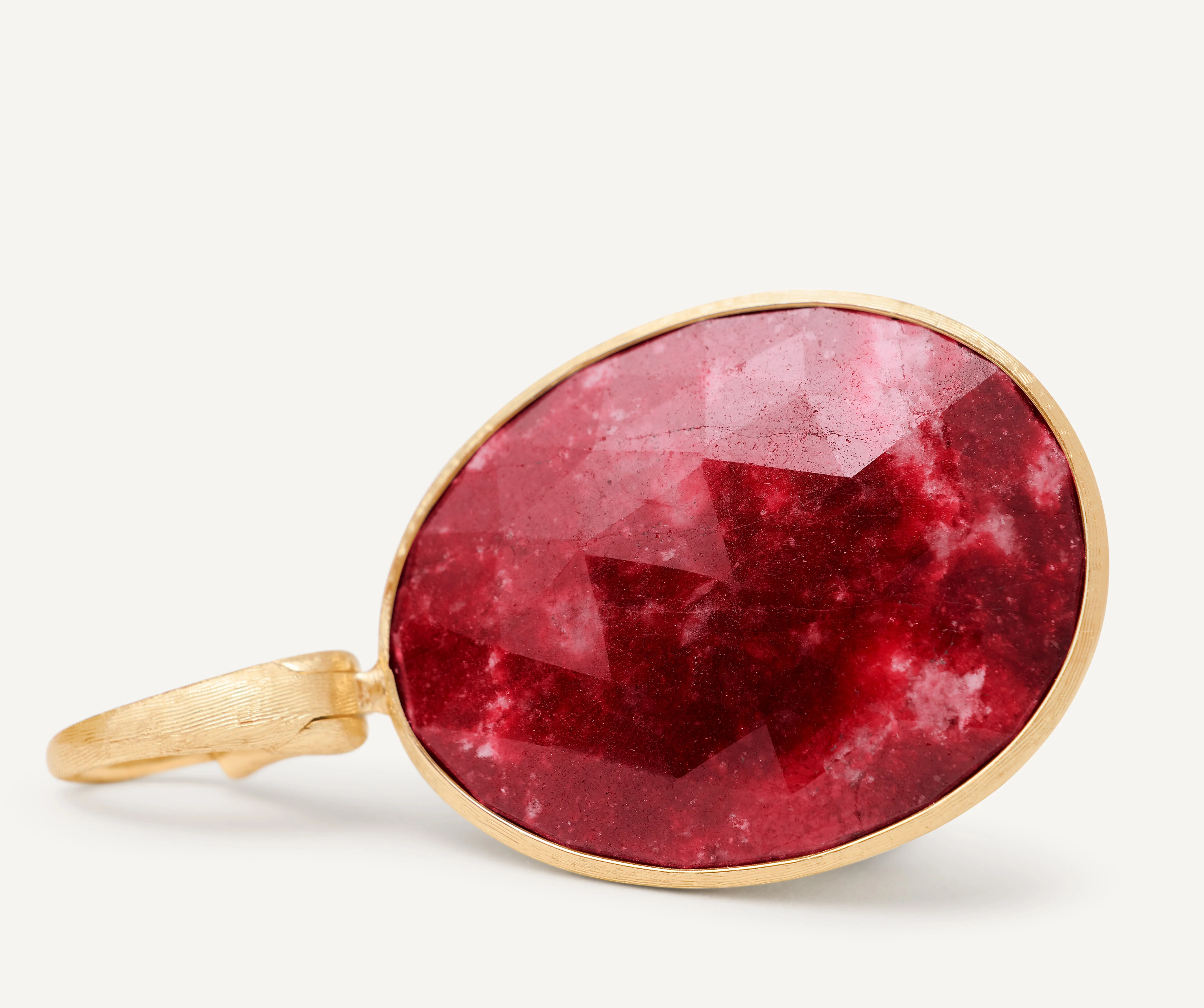 18K Yellow Gold Thulite Pendant, 1.65" - Image 3