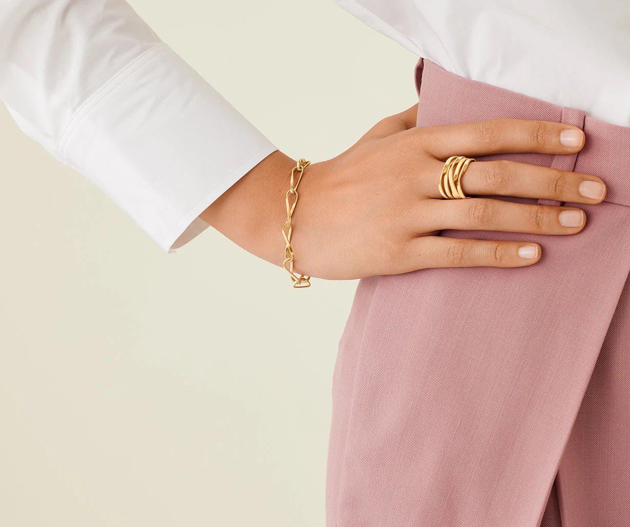 18K Yellow Gold Coil Link Bracelet, 7.5" - Image 2