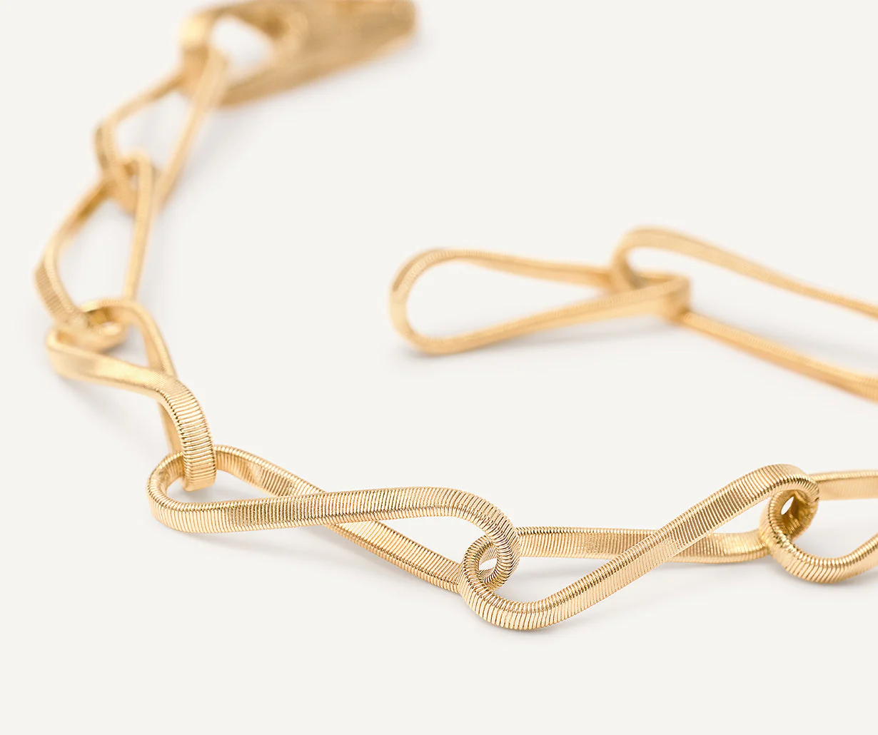 18K Yellow Gold Coil Link Bracelet, 7.5" - Image 3