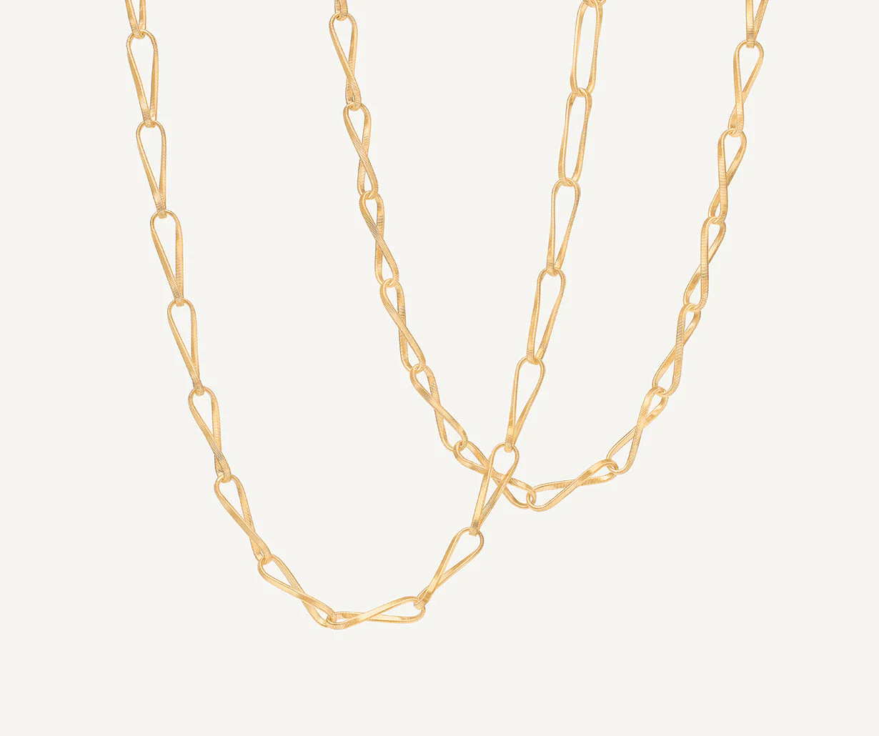 18K Yellow Gold Coil Link Necklace, 36"