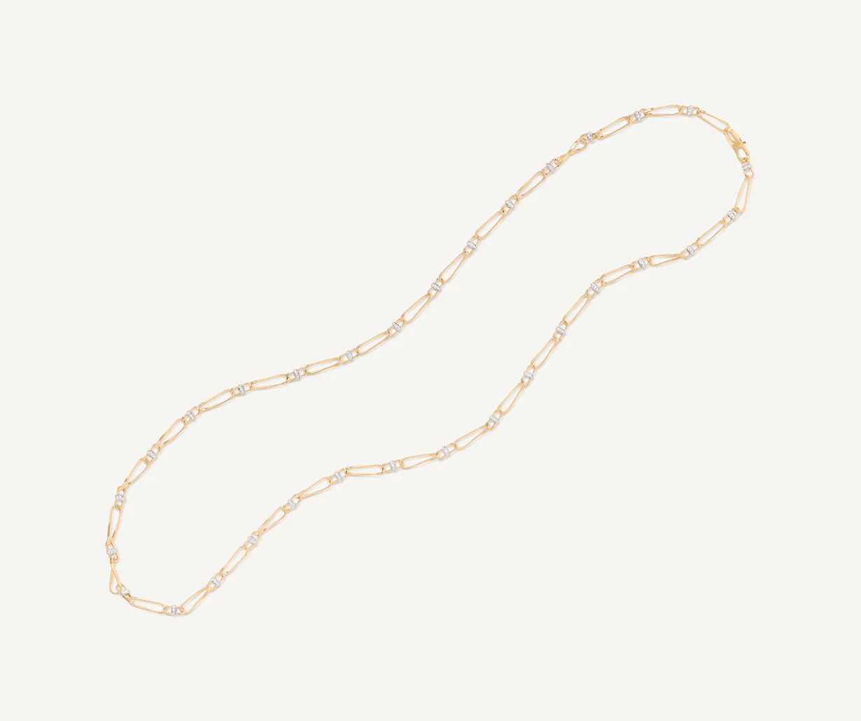 18K Yellow Gold Coil Link Necklace with Diamonds, 36" - Image 4
