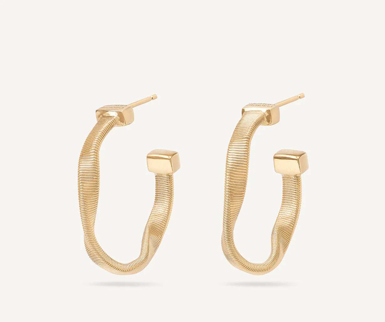 18K Yellow Gold Coil Hoops, 0.6"