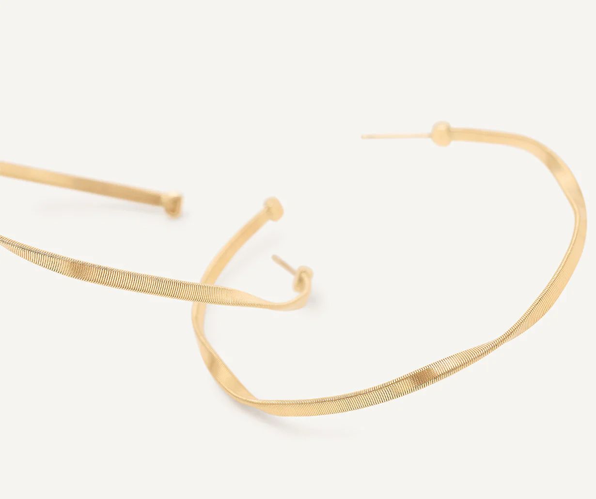 18K Yellow Gold Coil Hoops, 2.1" - Image 3