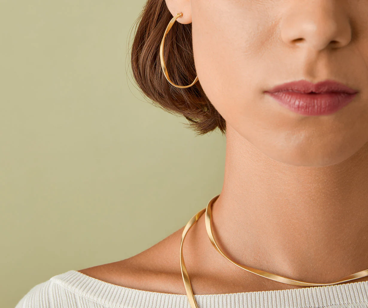 18K Yellow Gold Coil Hoops, 1.6" - Image 2