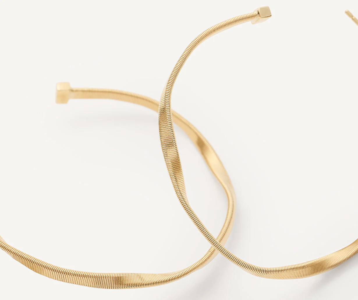 18K Yellow Gold Coil Hoops, 1.6" - Image 3