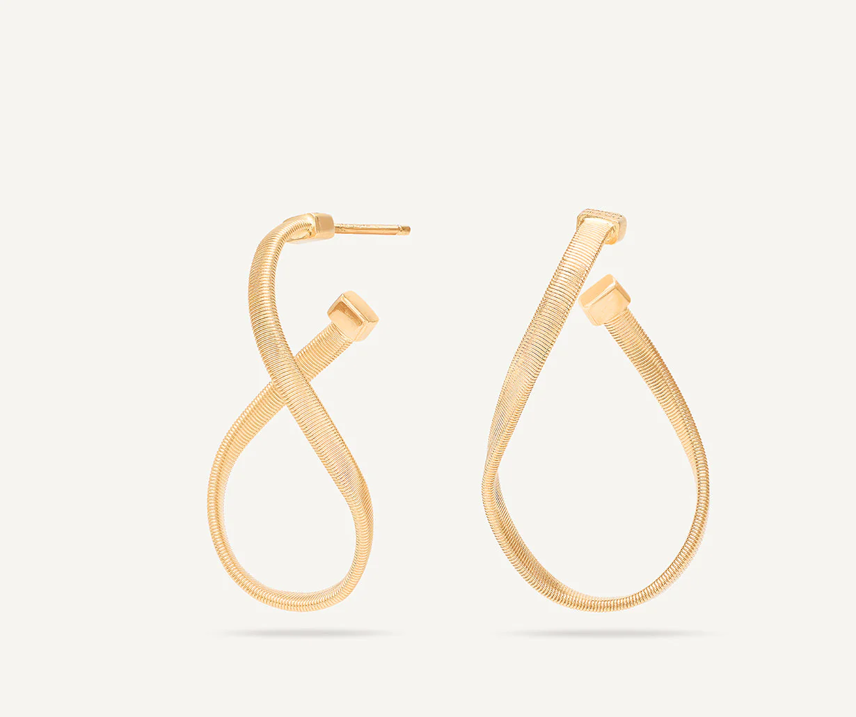 18K Yellow Gold Infinity Coil Hoops, 1.18"