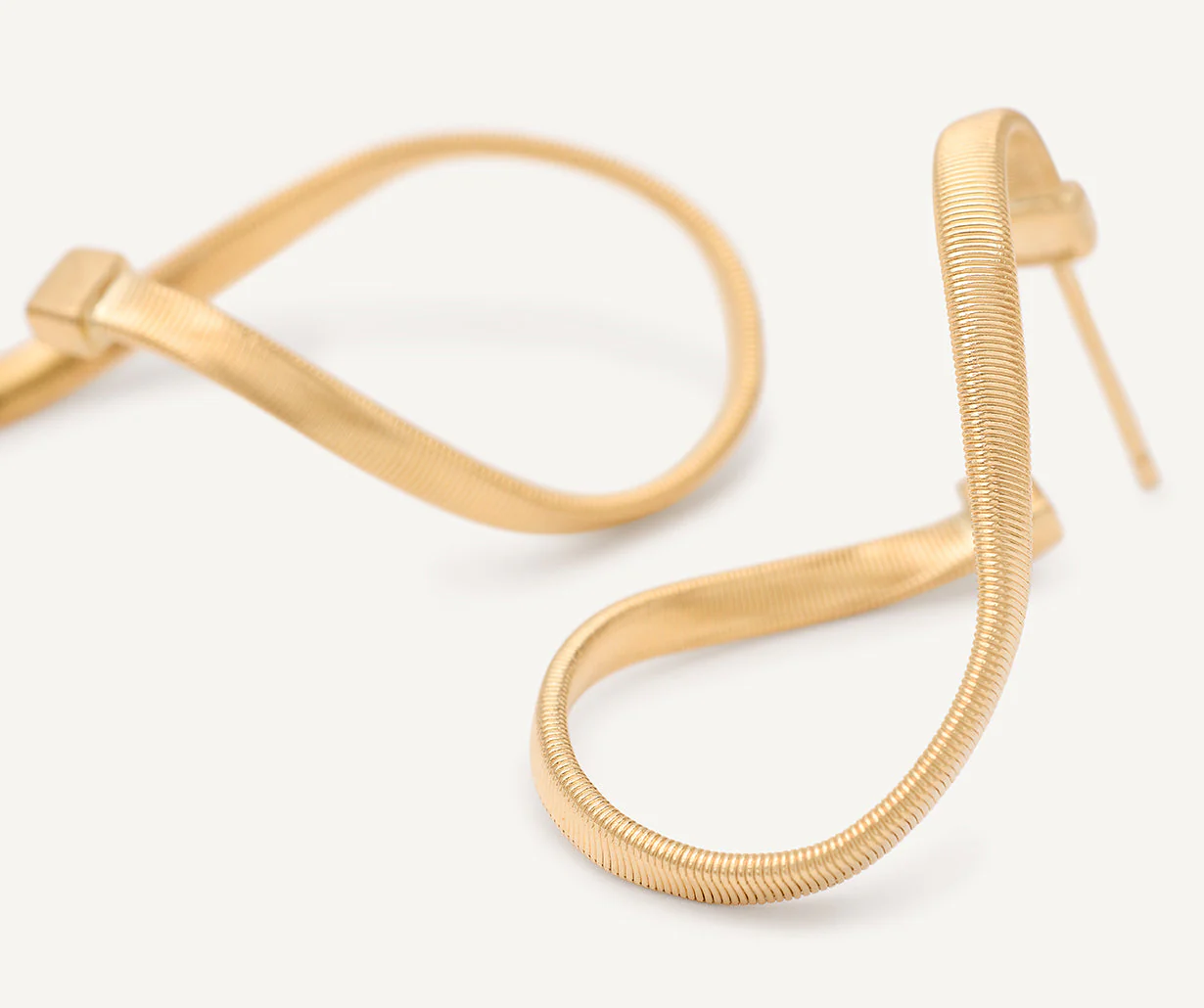 18K Yellow Gold Infinity Coil Hoops, 1.18" - Image 3