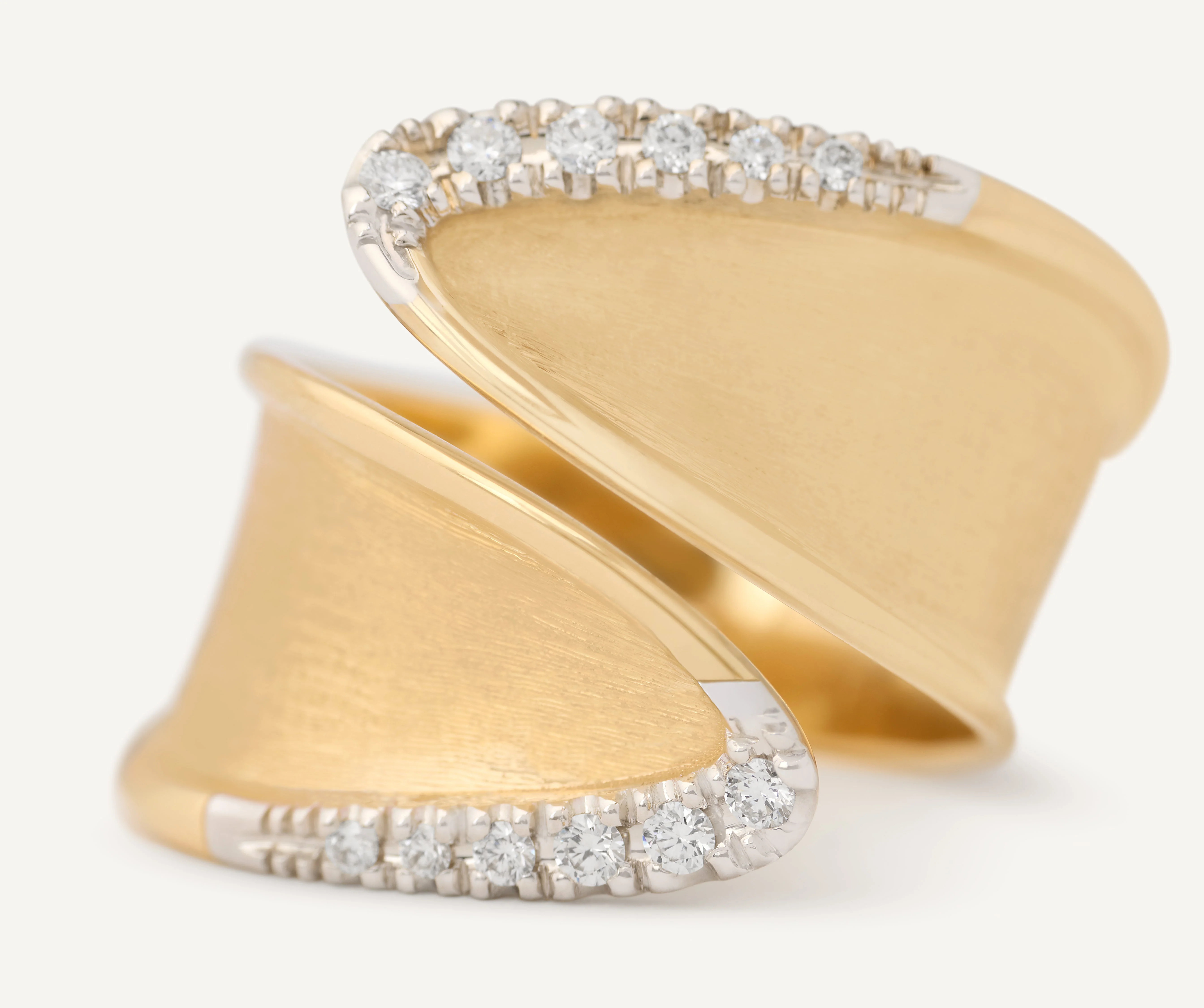 18K Yellow Gold Wrap Ring with Diamonds - Image 3